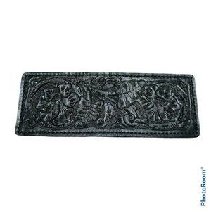 Mens Leather Hand Tooled Bifold Wallet Western